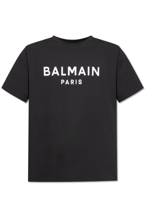 【関税&送料込】Balmain T-Shirt In Cotone Organico Con Logo White T-shirt from organic cotton Balmain - Vitkac Canada